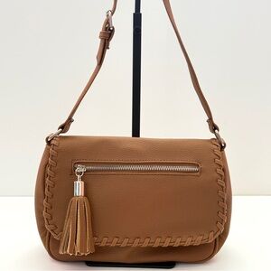 Nine West Tan Crossbody Handbag with Tassel Design